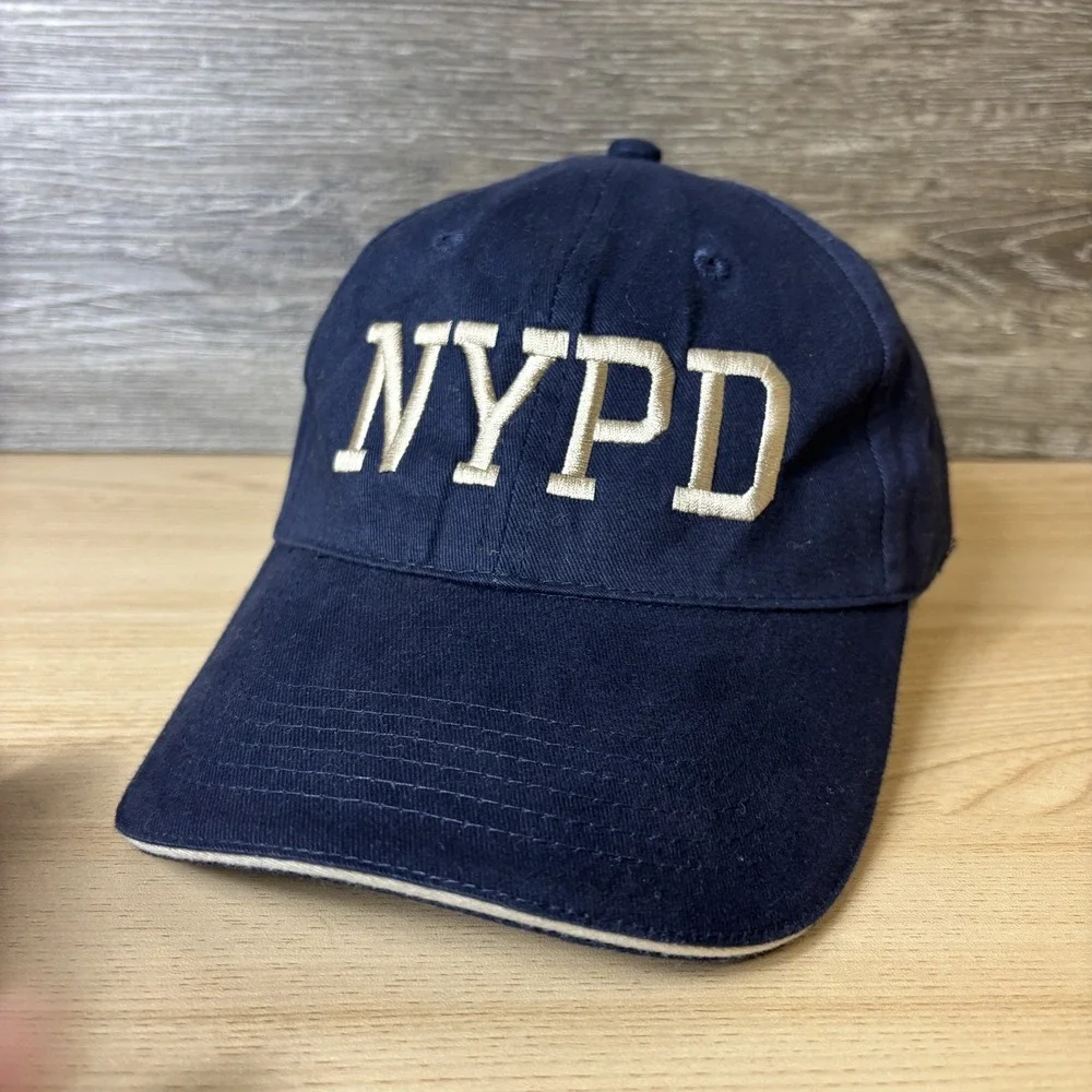 NYPD Hat Cap Strap Back Navy Blue Embroidered Graphic One Size North End Mens